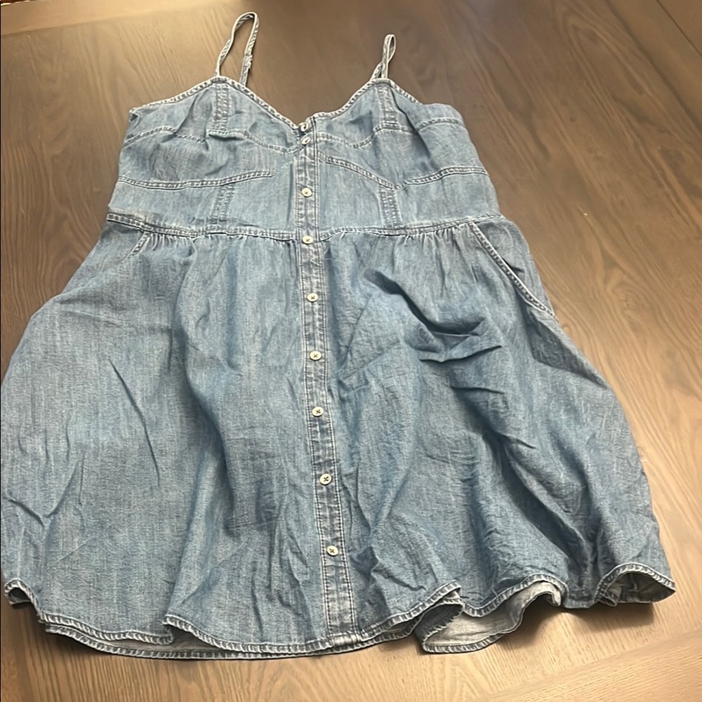 Express Blue Sleeveless Spaghetti Strap Sundress